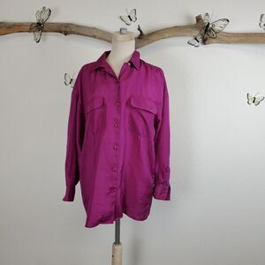 Vintage 90s Louise Paris long sleeve silk shirt